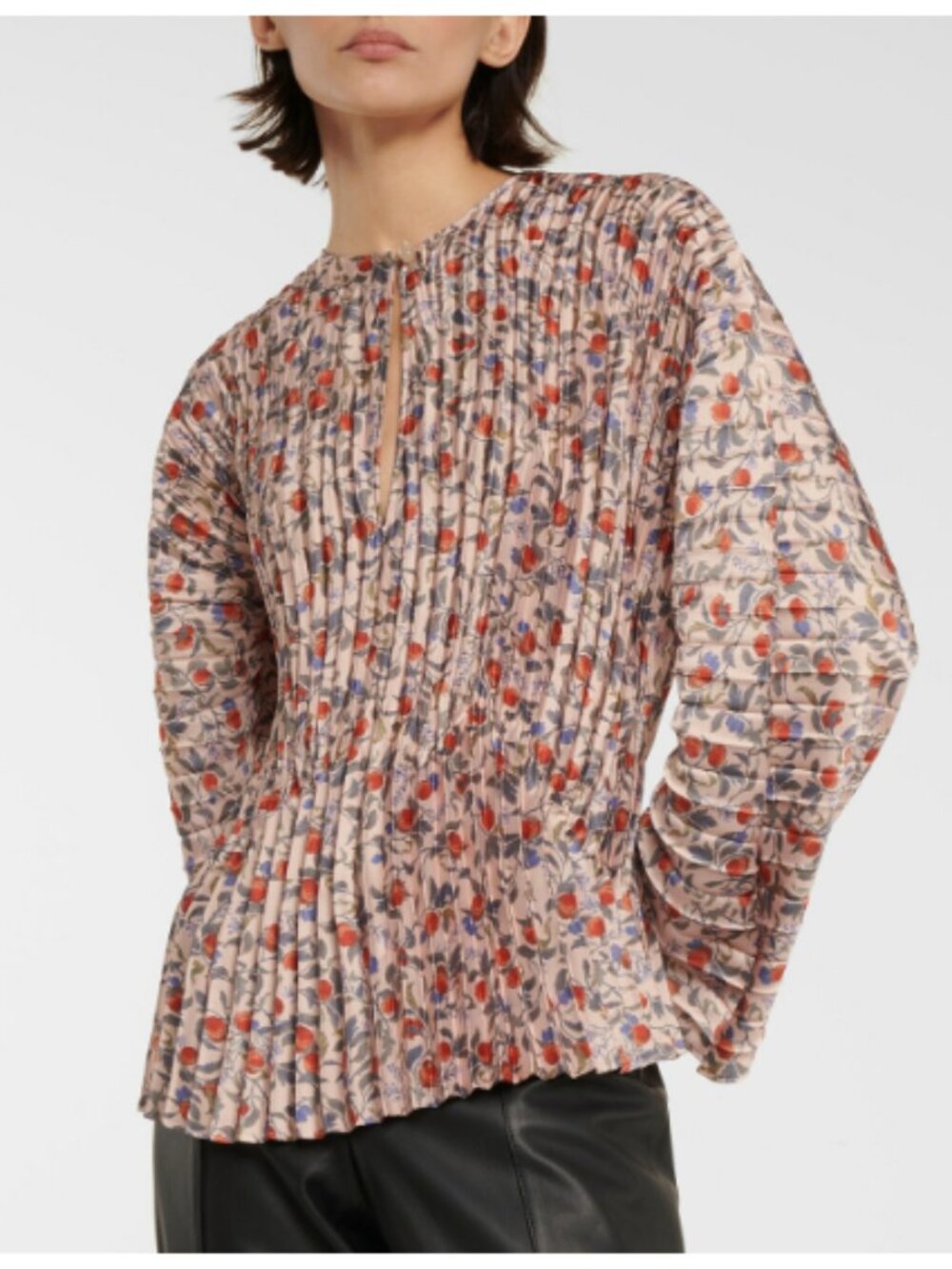 Vince Pomegranate Pleated Blouse